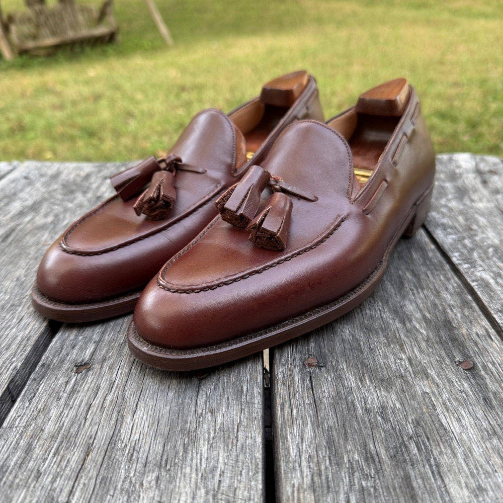 VTG John Lobb Bespoke Mens Brown Leather Tassel Dress Shoes Clergy Estate Find